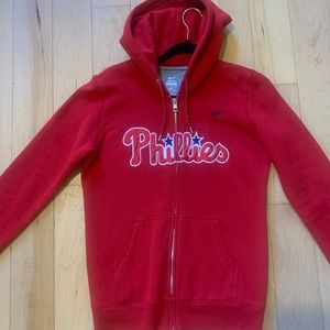 Womens Phillies Zip up Hoodie Red